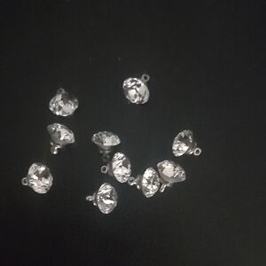 Elegant Silver Crystal Charms Qty. 10
